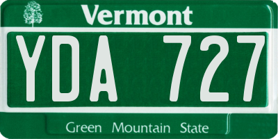 VT license plate YDA727