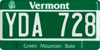 VT license plate YDA728