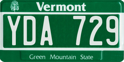 VT license plate YDA729