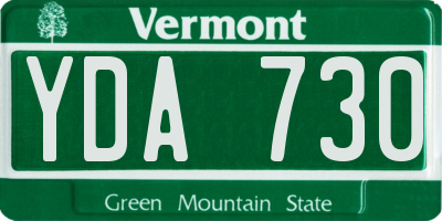 VT license plate YDA730