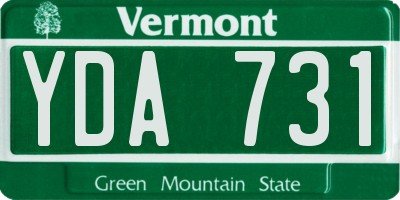 VT license plate YDA731