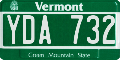 VT license plate YDA732