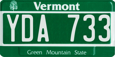 VT license plate YDA733