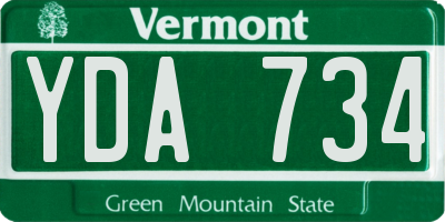 VT license plate YDA734