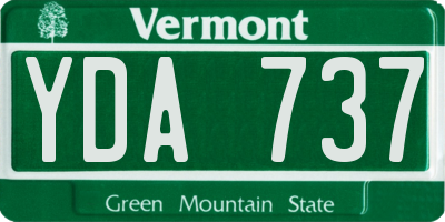 VT license plate YDA737