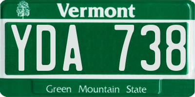 VT license plate YDA738
