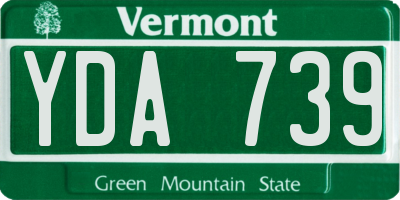 VT license plate YDA739
