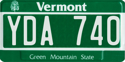 VT license plate YDA740