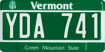 VT license plate YDA741