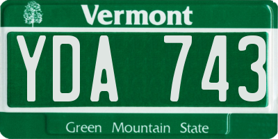 VT license plate YDA743