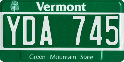 VT license plate YDA745