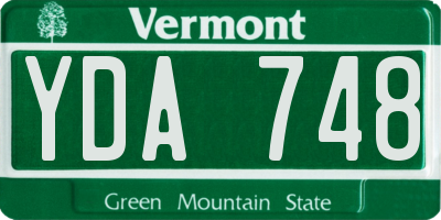 VT license plate YDA748