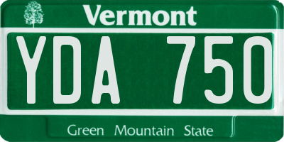 VT license plate YDA750