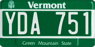 VT license plate YDA751