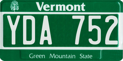 VT license plate YDA752