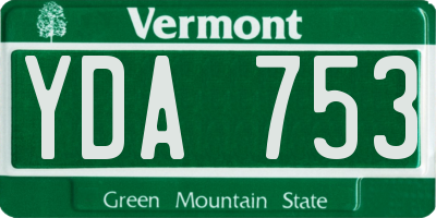 VT license plate YDA753