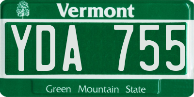 VT license plate YDA755