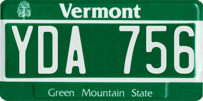 VT license plate YDA756