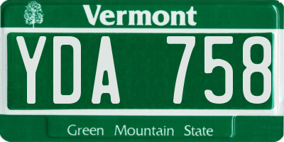 VT license plate YDA758