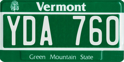 VT license plate YDA760
