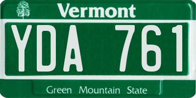 VT license plate YDA761