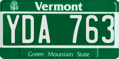 VT license plate YDA763