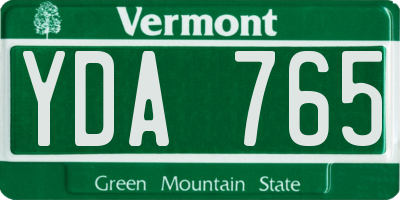 VT license plate YDA765