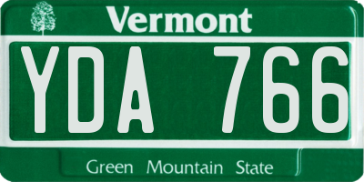 VT license plate YDA766