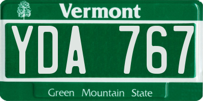 VT license plate YDA767