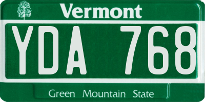 VT license plate YDA768
