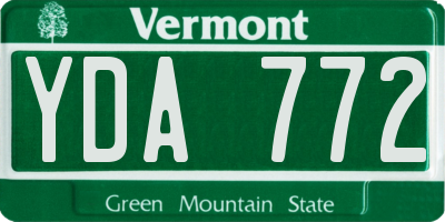 VT license plate YDA772