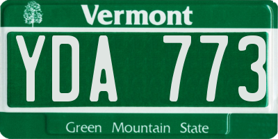 VT license plate YDA773