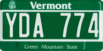 VT license plate YDA774