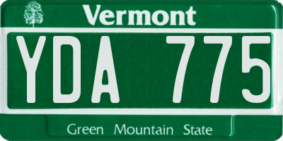 VT license plate YDA775