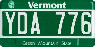 VT license plate YDA776