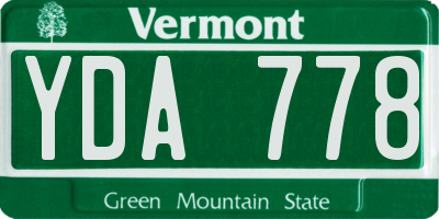 VT license plate YDA778