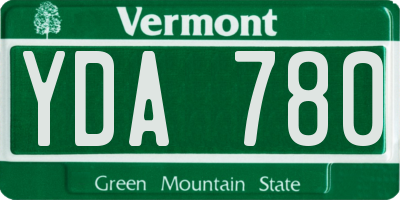 VT license plate YDA780