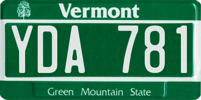 VT license plate YDA781