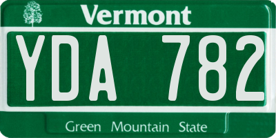 VT license plate YDA782