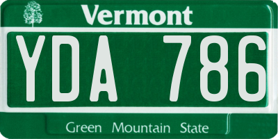 VT license plate YDA786