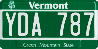 VT license plate YDA787