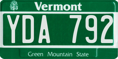 VT license plate YDA792