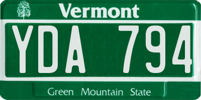 VT license plate YDA794