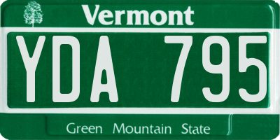VT license plate YDA795