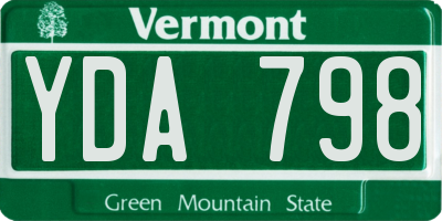 VT license plate YDA798