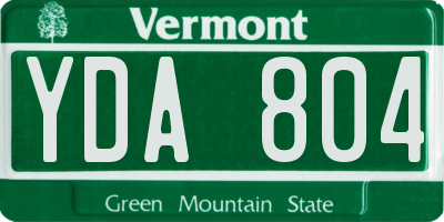VT license plate YDA804