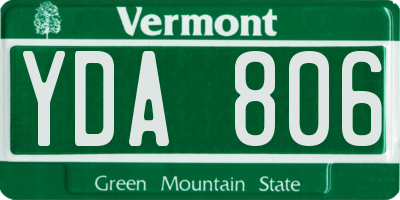 VT license plate YDA806