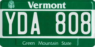 VT license plate YDA808