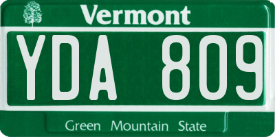 VT license plate YDA809