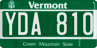 VT license plate YDA810